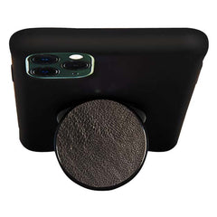 COOLGRIPS GENUINE BLACK LEATHER PHONE GRIP AND STAND