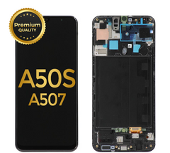 OLED ASSEMBLY WITH FRAME COMPATIBLE FOR SAMSUNG GALAXY A50S (A507 / 2019) (Black)