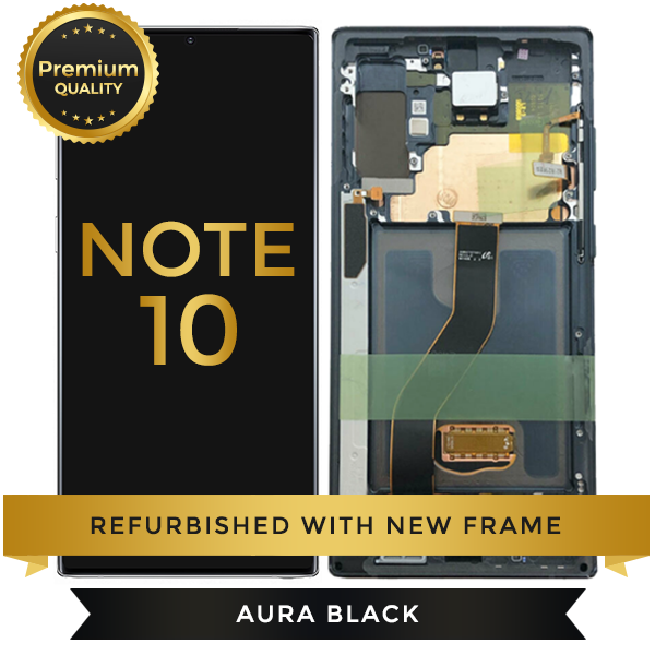 Refurbished Samsung Galaxy Note 10 LCD Digitizer display Assembly with front housing, Black