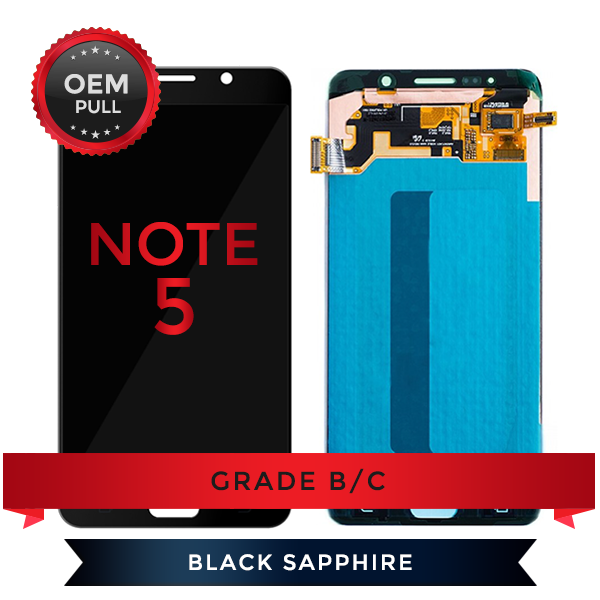 Samsung Galaxy Note 5 LCD Digitizer Assembly With Frame OEM Pulls Grade B/C (Black/Blue)