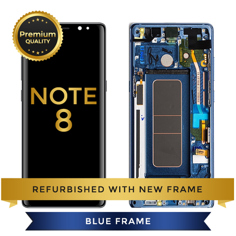 Replacement LCD Digitizer Assembly With Frame, Blue For Samsung Galaxy Note 8