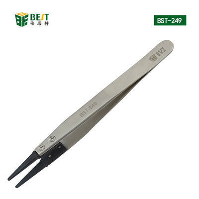 BST-249 Stainless steel Anti-static round tip tweezers with replaceable tip