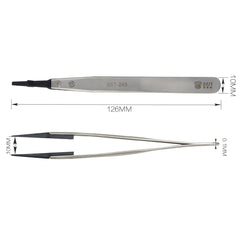 BST-249 Stainless steel Anti-static round tip tweezers with replaceable tip