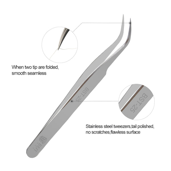 BST-25 Electronics Industrial Anti-static Curved Straight Tip Precision Stainless Forceps Phone Repair Hand Tools tweezers