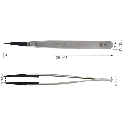 BST-259A Stainless steel Anti-static Fine Point Tweezers with Replaceable Tip