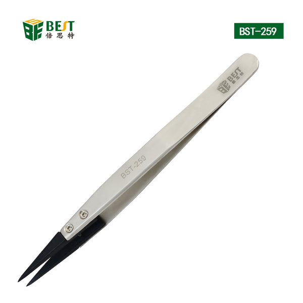 BST-259A Stainless steel Anti-static Fine Point Tweezers with Replaceable Tip