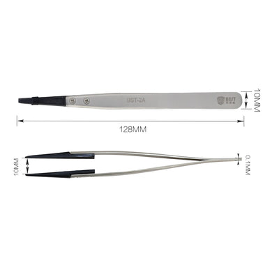 BST-2A Anti-static tweezers with replaceable flat tip