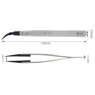 BST-7A Anti-static fine curved tweezers with replaceable tip