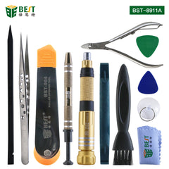 BST-8911A 13 in 1 Multi-function tools Set For iPhone Laptop Mini Electronic Screwdriver Bits Mobile Repair Tools Kit Set