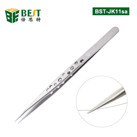 BST-JK11SA Professional Mobile Phone Repair Tweezers Electric Precision Stainless Steel Straight Tine tweezers