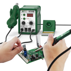 Best 878D 2 in 1 digital display lead-free 110V/220V hot air soldering station