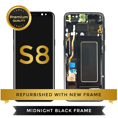 Samsung Galaxy S8 LCD Digitizer Assembly with Frame, Black