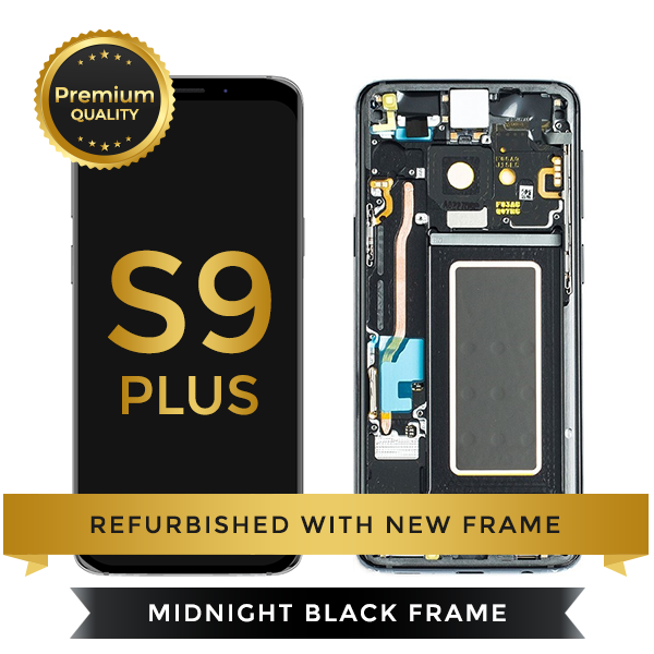 Refurbished Samsung Galaxy S9 Plus LCD Digitizer display assembly with front housing, Black