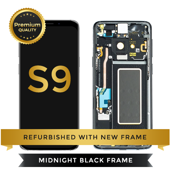 Refurbished Samsung Galaxy S9 LCD Digitizer display assembly with front housing, Black