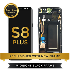 Refurbished Samsung Galaxy S8 Plus LCD Digitizer display assembly with front housing, Black