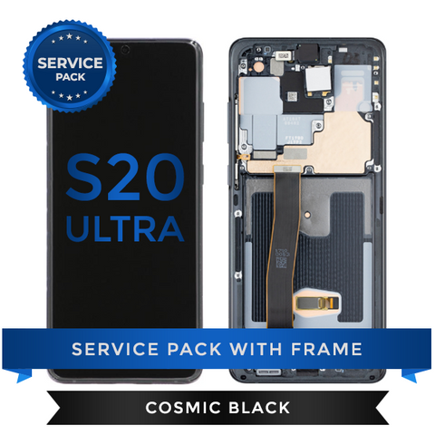 Service Pack - OLED Screen Assembly for Samsung Galaxy S20 Ultra, Cosmic Black