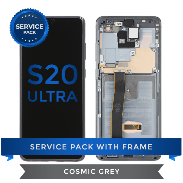 Service Pack - OLED Screen Assembly for Samsung Galaxy S20 Ultra, Cosmic Grey