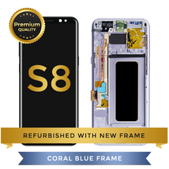 Samsung Galaxy S8 LCD Digitizer Assembly with Frame, Blue