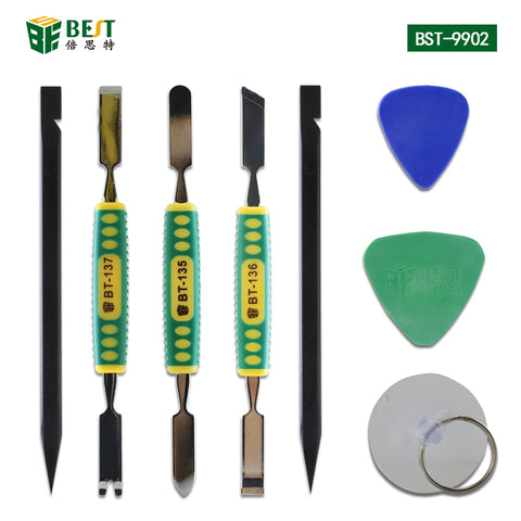 Disassemble Opening Repair Tool kits with Suction Cup, Non-Nylon Pry Tools, Metal Pry Bar BEST-9902