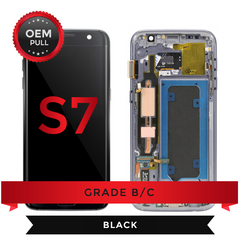 OEM PULL LCD Screen & Digitizer Assembly for Samsung Galaxy S7 Grade B/C, Black Onyx