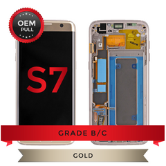 OEM PULL LCD Screen & Digitizer Assembly for Samsung Galaxy S7 Grade B/C, Gold