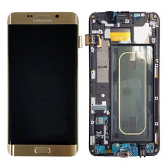 Genuine Samsung Galaxy S6 Edge + Plus LCD Screen & Digitizer Assembly, Gold with Home Button Keypad