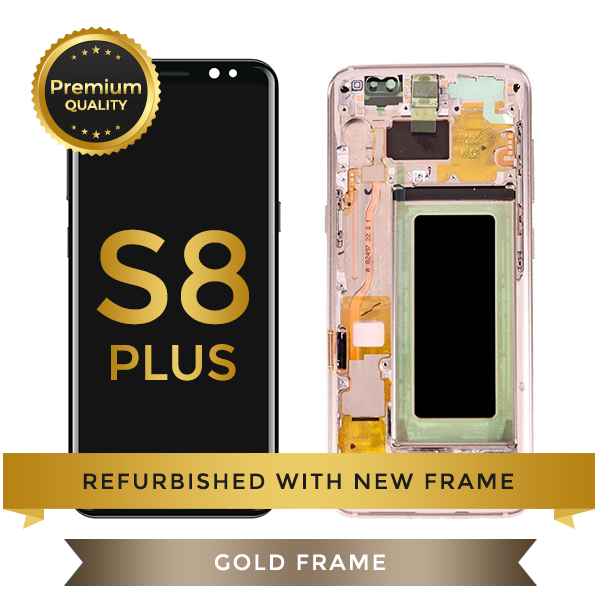 Refurbished Samsung Galaxy S8 Plus LCD Digitizer display assembly with front housing, Gold