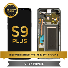 Refurbished Samsung Galaxy S9 Plus LCD Digitizer display assembly with front housing, Grey