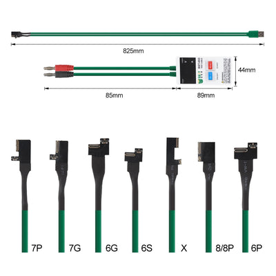 BEST-053 Mobile Phone Repair Tools Power Data Cable for iPhone Samsung DC Power Supply Phone Current Test Cable with 4USB Output