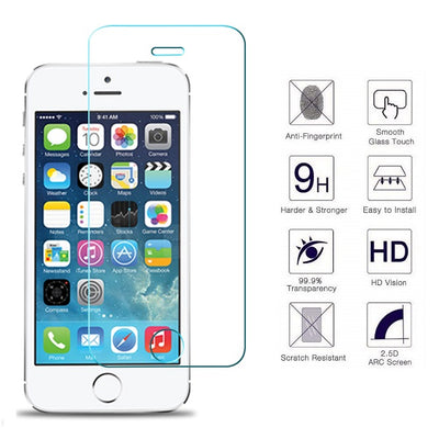 iPhone 5S / SE 0.33mm 2.5D Premium Tempered Glass Screen Protector (Clear) (4161670316096)