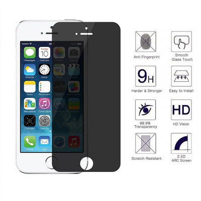 iPhone 5S/SE 0.4mm 2.5D Tempered Glass Screen Protector (Privacy) (4161676378176)