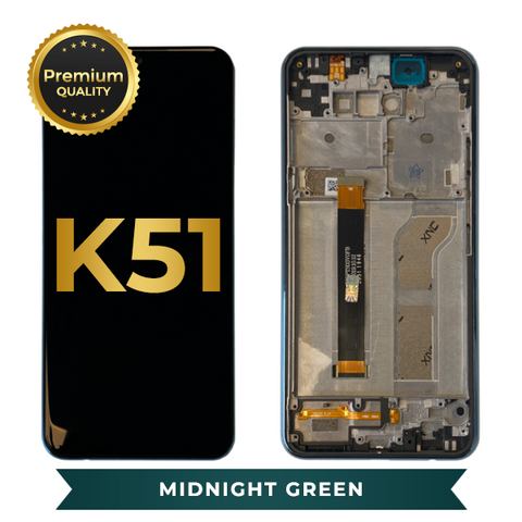 LCD Assembly With Frame For LG K51 (Midnight Green)