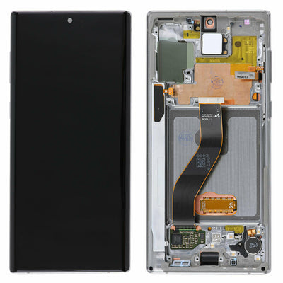 Genuine Samsung Galaxy Note 10 LCD Digitizer display Assembly with front housing, Silver