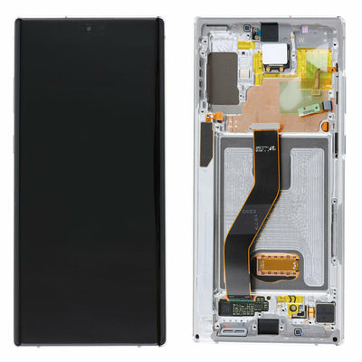 Genuine Samsung Galaxy Note 10 LCD Digitizer display Assembly with front housing, White