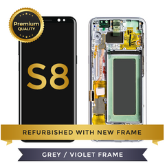 Refurbished Samsung Galaxy S8 LCD Digitizer display assembly with front housing, Grey