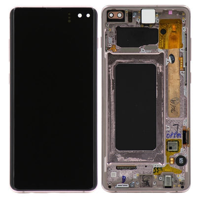 Refurbished Samsung Galaxy S10 Plus LCD Digitizer display assembly with front housing, Gold