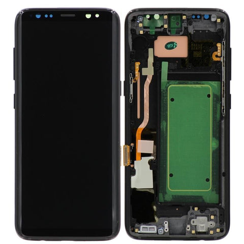 Refurbished Samsung Galaxy S8 LCD Digitizer display assembly with front housing, Black