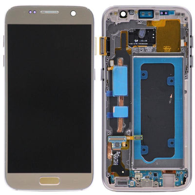 Replacement LCD Digitizer Assembly with Frame, Gold for Samsung Galaxy S7 (US Models Only)