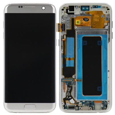 Replacement LCD Digitizer Assembly with Frame, Silver for Samsung Galaxy S7 Edge G935F (International)