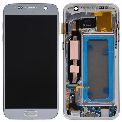 Replacement LCD Digitizer Assembly with Frame, Silver for Samsung Galaxy S7 (US Models Only)