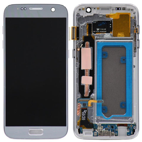 Replacement LCD Digitizer Assembly with Frame, Silver for Samsung Galaxy S7 (US Models Only)