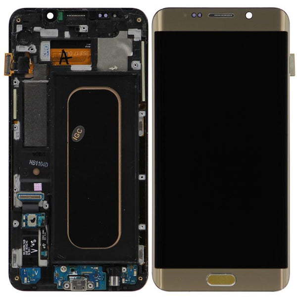 Replacement Samsung Galaxy S6 Edge + Plus LCD Screen & Digitizer Assembly, Gold with Home Button Keypad