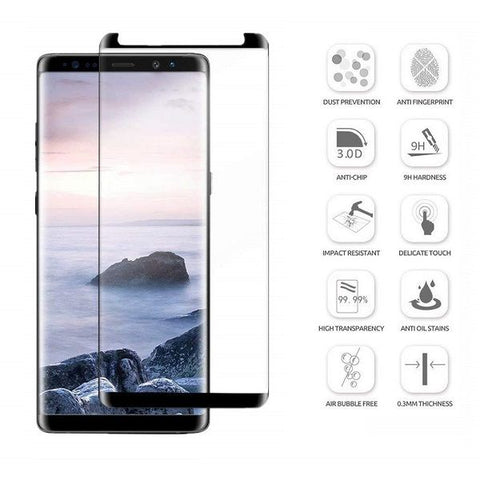 Samsung Galaxy Note 9 3D Case Friendly Edge To Edge Tempered Glass (Black)