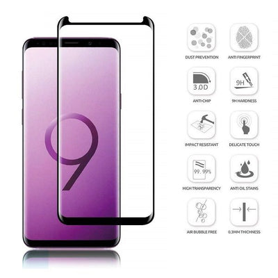 Samsung Galaxy S9 3D Case Friendly Edge To Edge Tempered Glass (Black)