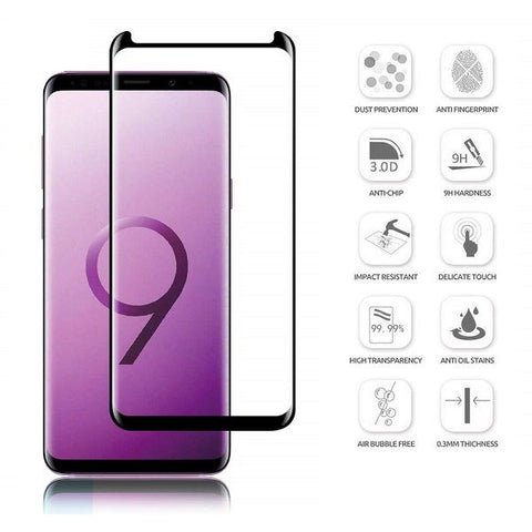 Samsung Galaxy S9 3D Case Friendly Edge To Edge Tempered Glass (Black)