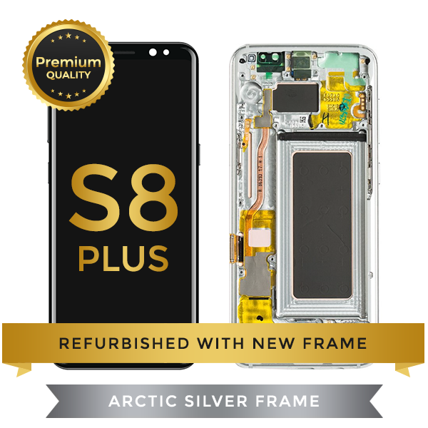 Refurbished Samsung Galaxy S8 Plus LCD Digitizer display assembly with front housing, Silver