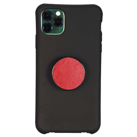 COOLGRIPS GENUINE RED LEATHER PHONE GRIP AND STAND