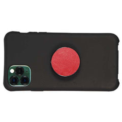 COOLGRIPS GENUINE RED LEATHER PHONE GRIP AND STAND