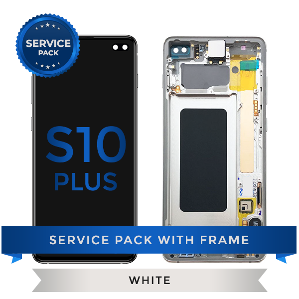 Service Pack - OLED Screen Assembly for Samsung Galaxy S10 Plus, Ceremic White