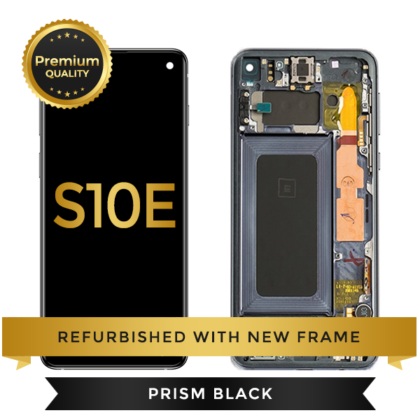 Refurbished Samsung Galaxy S10e LCD Digitizer display assembly with front housing, Black